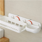 Wall mounted bath storage Organizer with soap dish 017