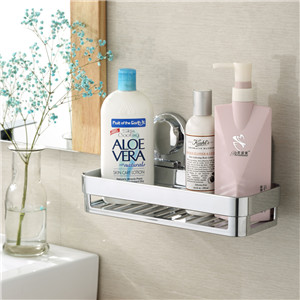 Suction cup shower caddy shelf chromed finish 007A